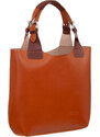 Kožená shopper bag kabelka L Artigiano 846 MN camel / hnědá