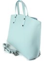 Kožená shopper bag kabelka Vera Pelle SB543N modrá