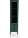 Matně zelená lakovaná vitrína Tenzo Uno 178 x 40 cm