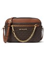 Michael Kors jet set large crossbody chain logo hnědá