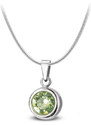 Jewellis ČR Ocelový náhrdelník s krystalem Swarovski - Peridot