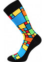 DIKARUS klasické bavlněné vzorované ponožky Lonka - KOSTKY
