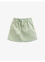 Koton Girl Ecru Mini Cotton Jean Skirt