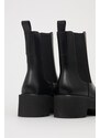 Kožené kotníkové boty Camper Milah dámské, černá barva, na plochém podpatku