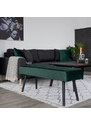 Nordic Living Tmavě zelená sametová lavice Mekl 100 cm