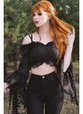 Tričko dámské - Tessa Terror Lace Top - KILLSTAR - KSRA003495