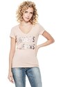 GUESS tričko Sessita Reversible Sequin Tee růžové XS Růžová