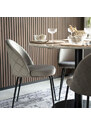 Nordic Living Šedá sametová jídelní židle Anneke s černou podnoží