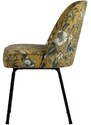 Hoorns Žlutá sametová jídelní židle Tergi s květinovým vzorem