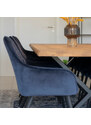 Nordic Living Tmavě modrá sametová jídelní židle Malvik