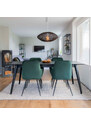Nordic Living Zelená sametová jídelní židle Malvik