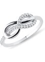 Diamantový prsten Infinity z bílého zlata KLENOTA K0528012