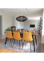 Nordic Living Žlutá sametová jídelní židle Nellie