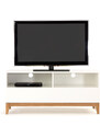 Bílý TV stolek Woodman Blanco s dubovou podnoží 120x48 cm