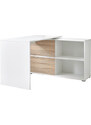 Bílý dřevěný kancelářský stůl GEMA Skim s úložným prostorem