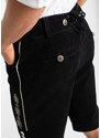 bonprix Krátké krojové kožené kalhoty Regular Fit Černá