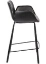 Černá koženková barová židle ZUIVER BRIT LL 67,5 cm