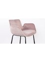 Růžová sametová barová židle ZUIVER BRIT 67,5 cm