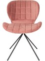 Růžová sametová jídelní židle ZUIVER OMG