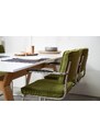 Zelená manšestrová jídelní židle ZUIVER RIDGE RIB s područkami