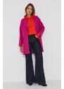 Kabát Desigual dámský, růžová barva, přechodný, oversize