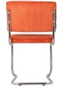 Oranžová manšestrová jídelní židle ZUIVER RIDGE KINK RIB