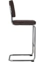 Šedá manšestrová barová židle ZUIVER RIDGE RIB 75 cm
