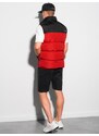 Ombre Clothing Pánská prošívaná vesta - červená V36