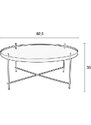 Měděný skleněný konferenční stolek ZUIVER CUPID 82,5 cm