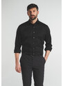 Pánská Modern fit černá košile ETERNA s dlouhým rukávem stretch