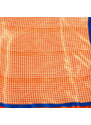 Šátek saténový - oranžovo-bílý s potiskem