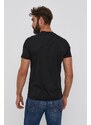 Bavlněné tričko Emporio Armani černá barva, s potiskem, 8N1TN5 1JPZZ