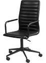 Scandi Černá koženková kancelářská židle Aqua