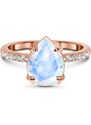 Royal Exklusive Royal Fashion prsten 14k zlato Vermeil GU-DR8927R-ROSEGOLD-MOONSTONE-ZIRCON