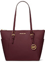 Michael Kors Charlotte Large Saffiano Leather Top-Zip Tote Bag Merlot