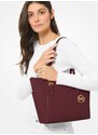 Michael Kors Charlotte Large Saffiano Leather Top-Zip Tote Bag Merlot