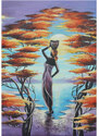 Gario Ručně malovaný obraz Africká žena s košíkem Rozměry: 70 x 100 cm