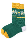 Love+Fun Pestrobarevné veselé ponožky zelené se žlutými vzory Tana