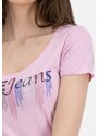 Pepe Jeans dámské růžové tričko Abbey
