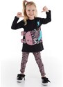 Denokids Zip-Up Zebra Girls Kids Tunic Leggings Suit