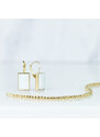 Lillian Vassago Patentové zlaté náušnice s opálem LLV01-WOYEG001
