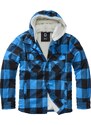Bunda Brandit Lumberjacket Hooded - modrá-černá, L