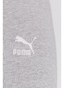 Kraťasy Puma dámské, šedá barva, s potiskem, high waist, 530234