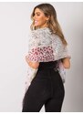 Fashionhunters Světle růžový bavlněný vzorovaný šál