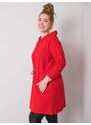 Fashionhunters Dlouhá červená mikina s kapucí větší velikosti