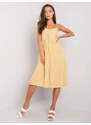 Fashionhunters Žluté vzorované šaty Fiorella RUE PARIS