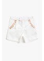 Koton Girl's Ecru Pocket Detailed Shorts Cotton