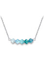 Jewellis ČR Jewellis Ocelový korálkový náhrdelník Azure Blue Tones s krystaly Swarovski