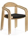 Dřevěná jídelní židle Kave Home Nina s černým výpletem