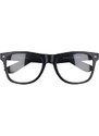 Sunmania Černé čiré imidžové brýle Wayfarer